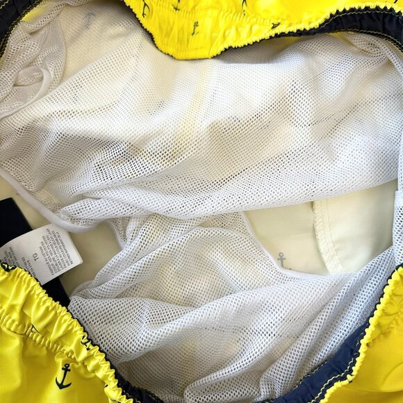 Nautica Men's Shorts Anchor Swim Trunks Yellow/Navy Blue Size XL Pre-owned - Picture 4 of 5
